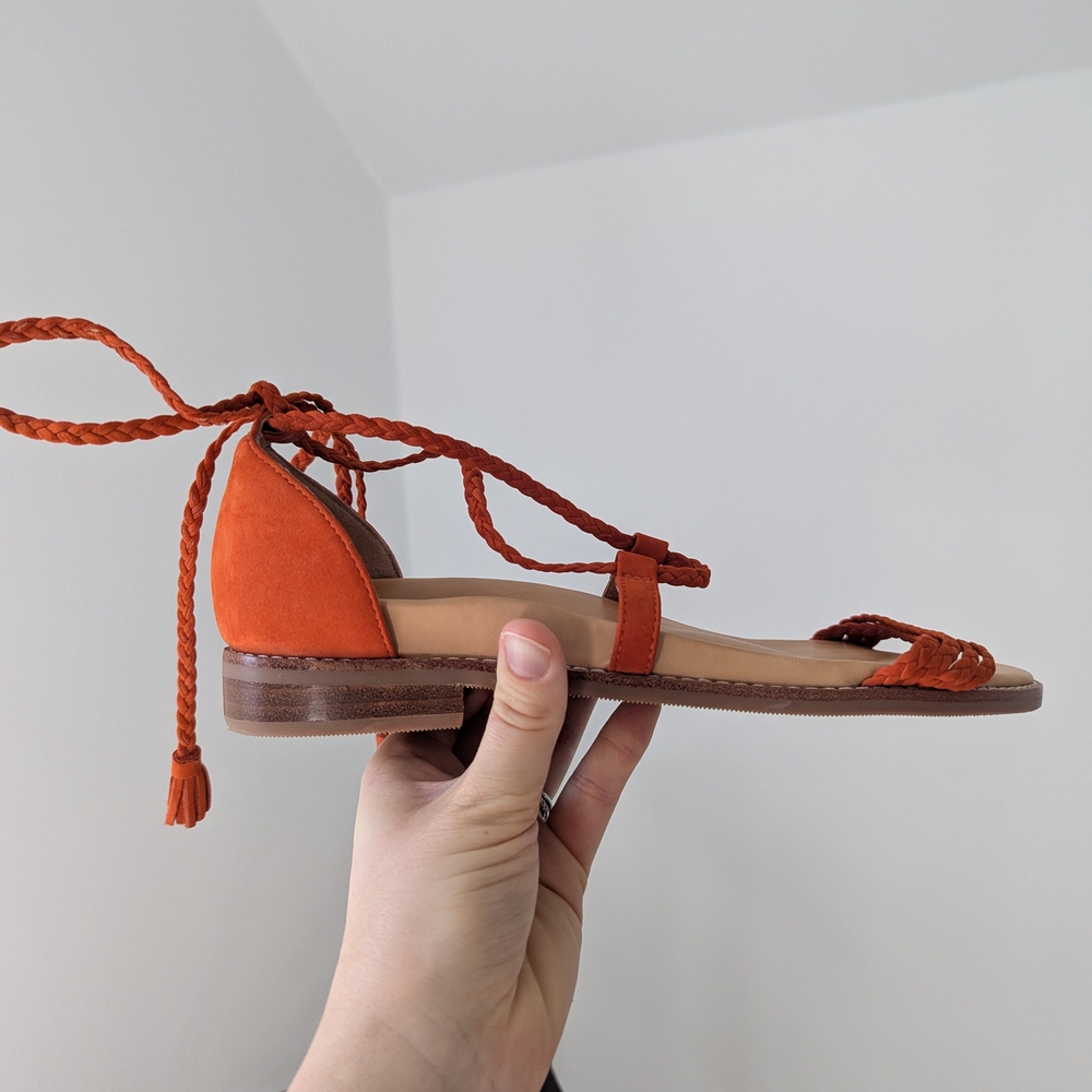 Women's Orange Braided Sandals